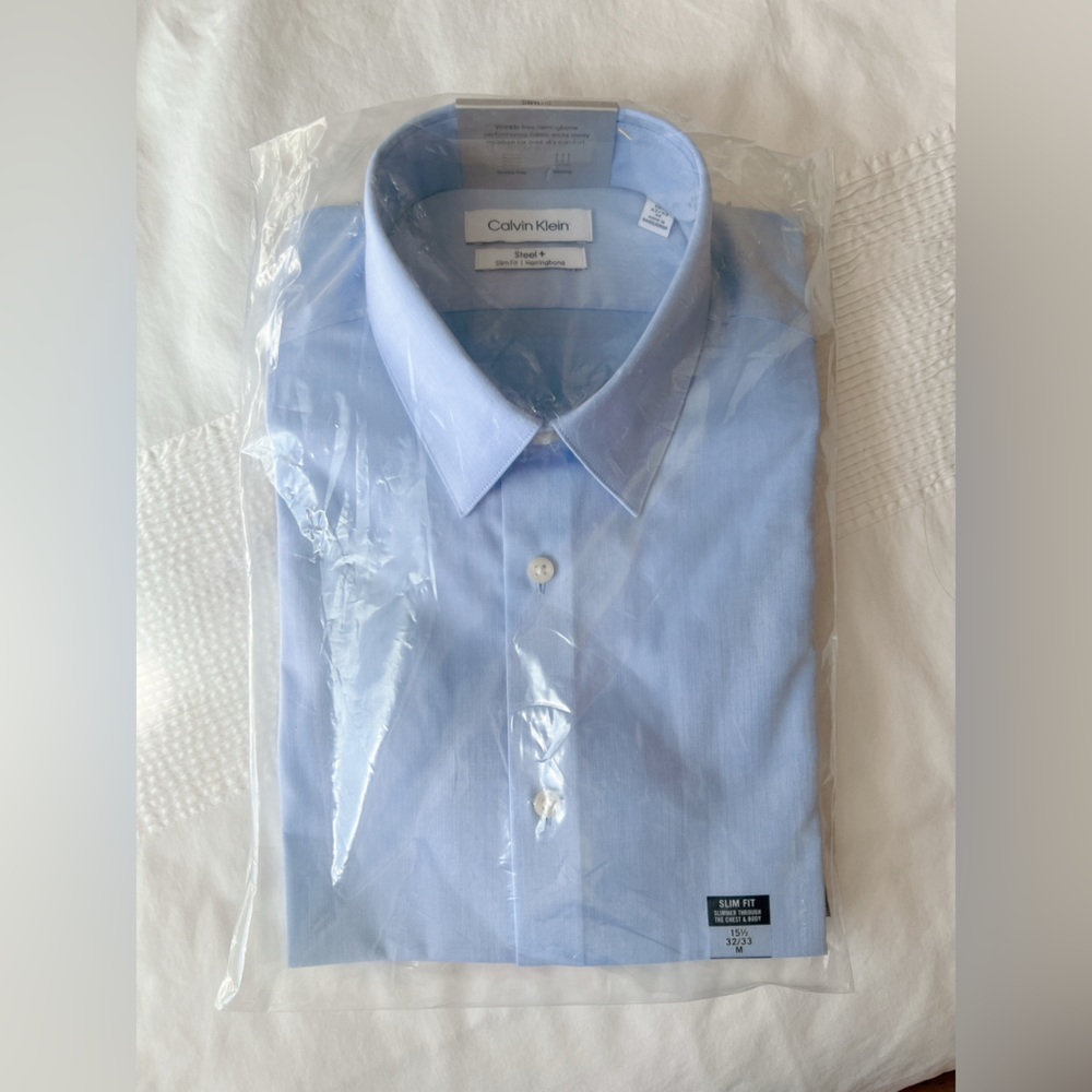 Calvin Klein Men's Steel Stretch Slim Fit Dress Shirt - Picture 6 of 9